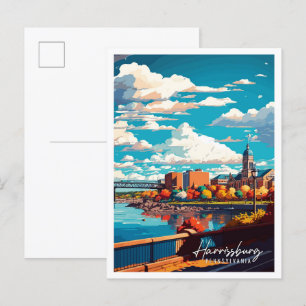 Harrisburg Pennsylvania USA vintage reizen Briefkaart