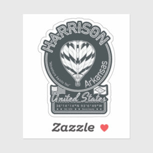 HARRISON ARKANSAS VINTAGE - HOT AIR BALLOON STICKER