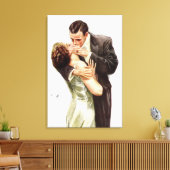 Harrison Fisher over de kus Canvas Afdruk (Insitu (Woonkamer))