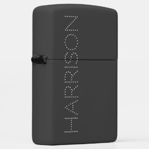 Harrison Name Black White Typography Stippen ZIPPO