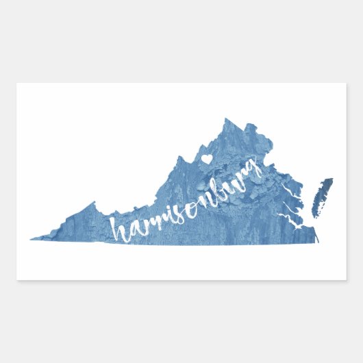 Harrisonburg Virginia Wood Grain Rechthoekige Sticker (Voorkant)
