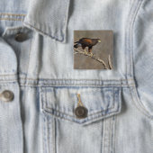 Harris's Hawk-boordverkrachter Vierkante Button 5,1 Cm (In situ)