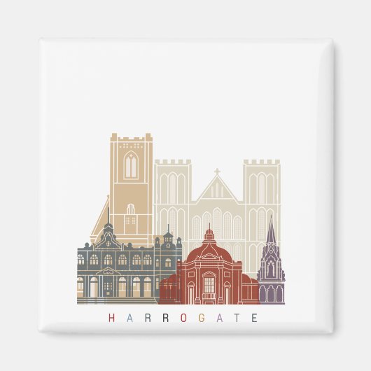 Harrogate skyline poster magneet (Voorkant)