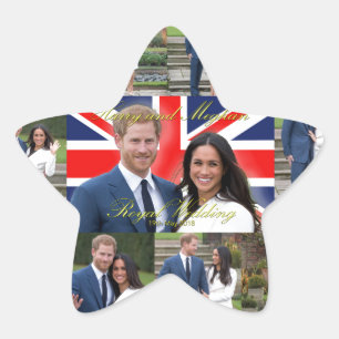 Harry and Meghan Royal Wedding Pro Photo Montage Ster Sticker