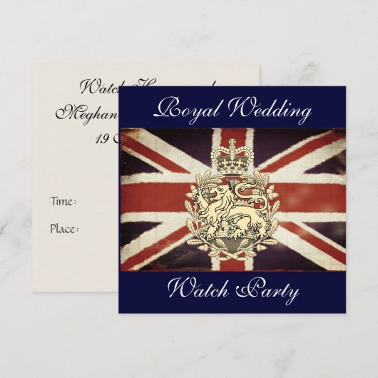 Harry and Meghan Watch Party Invitation Kaart (Voorkant / Achterkant)