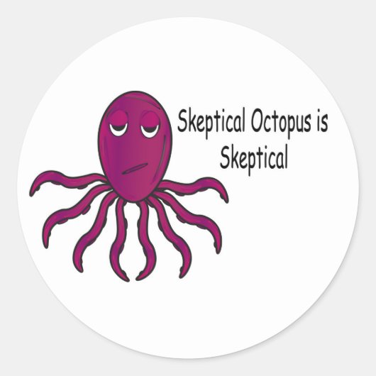 Harry de sceptische octopus ronde sticker (Voorkant)