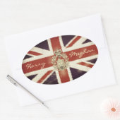 Harry en Meghan Royal Wedding Oval Sticker (Envelop)