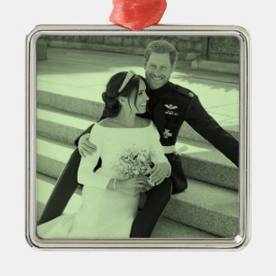 Harry en Meghan trouwportret gestileerd Metalen Ornament