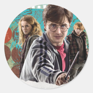 Harry, Hermione en Ron 1 Ronde Sticker