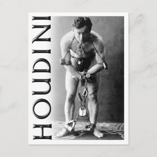 Harry Houdini in Chains Briefkaart (Voorkant)