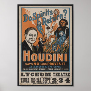 Harry Houdini  Magician Performance Poster