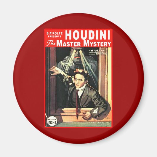 Harry Houdini Pulp Fictie Stijl Illustratie Magneet (Voorkant)
