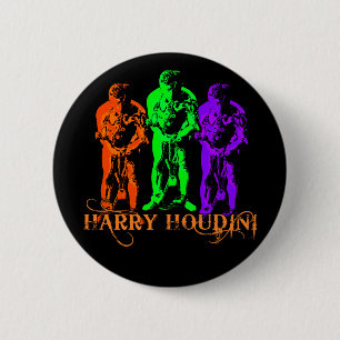 Harry Houdini Triple Afbeelding Ronde Button 5,7 Cm