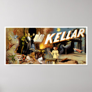 Harry Kellar Magicien 1894 Poster vintage restauré