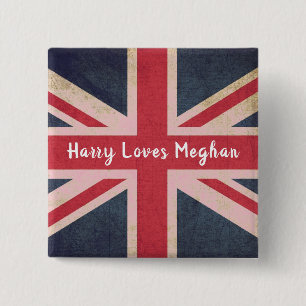 Harry LOVES Meghan Royal Wedding Square Button