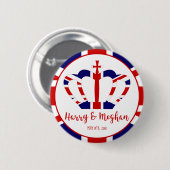 Harry & Meghan Crown | Koninklijke bruiloft Ronde Button 5,7 Cm (Voorkant /achterkant)