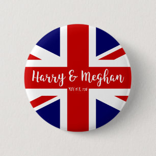 Harry & Meghan   Herdenking rond koninklijk huweli Ronde Button 5,7 Cm