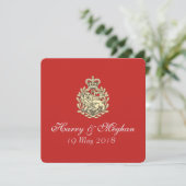 Harry Meghan Royal Mariage Red Invitation (Carré) (Debout devant)