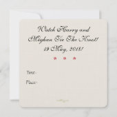 Harry Meghan Royal Mariage Red Invitation (Carré) (Dos)