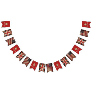 Harry Meghan UK USA Flag Wedding Party Banner