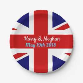Harry & Meghan, Union Jack. Papieren Bordje