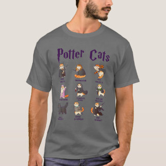 Harry Pawter Cute Cats T Potter Fan T-shirt Gift