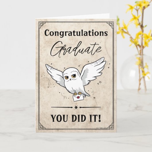 Harry Potter | Afstuderen Hedwig Kaart (Gele Bloem)