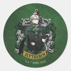 HARRY POTTER™ Anime Draco Malfoy House Crest Ronde Sticker