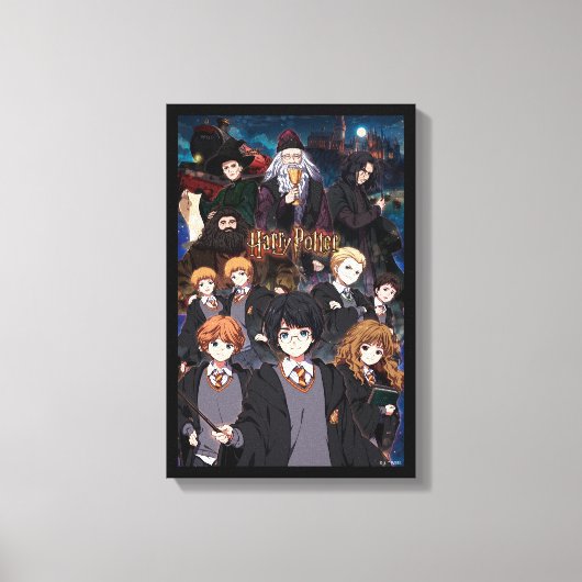 HARRY POTTER™ Anime Ensemble Scène Canvas Afdruk (Voorkant)