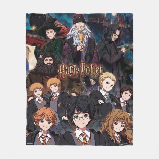 HARRY POTTER™ Anime Ensemble Scene Fleece Deken (Voorkant)