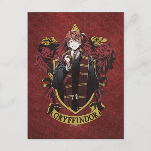 HARRY POTTER™ | Anime Ron Weasley House Crest Briefkaart (Voorkant)