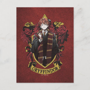 HARRY POTTER™ Anime Ron Weasley House Crest Briefkaart