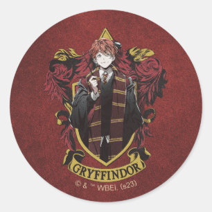 HARRY POTTER™ Anime Ron Weasley House Crest Ronde Sticker
