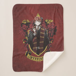 HARRY POTTER™   Anime Ron Weasley House Crest Sherpa Deken