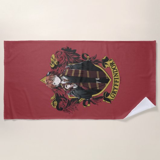 HARRY POTTER™ | Anime Ron Weasley House Crest Strandlaken (Voorkant)