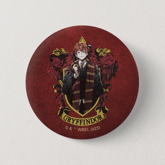 HARRY POTTER™ | Anime Ron Weasley Huis Crest Ronde Button 5,7 Cm (Voorkant)