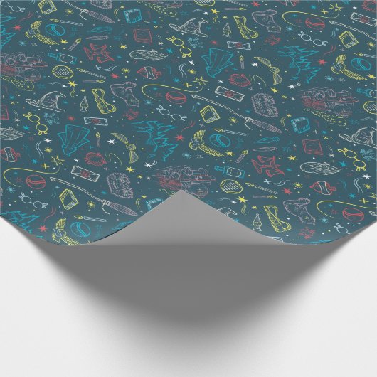 HARRY POTTER™ Artifacts Line Art Pattern Cadeaupapier (Hoek)