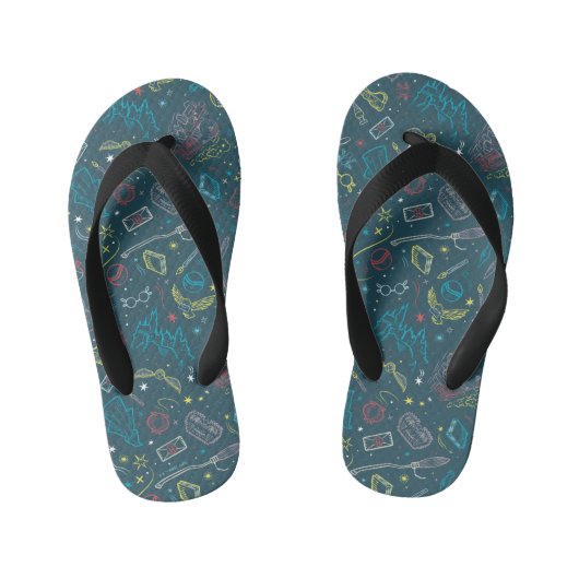 HARRY POTTER™ Artifacts Line Art Pattern Kinder Teenslippers (Voetbed)