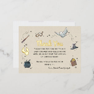 Harry Potter Baby Shower Bedankt Folie Uitnodiging Briefkaart