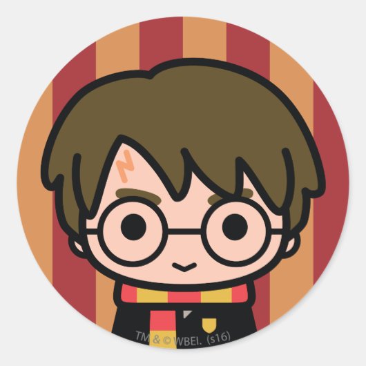 Harry Potter Cartoon Character Art Ronde Sticker (Voorkant)