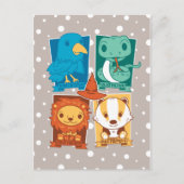 HARRY POTTER™| CARTOON HOGWARTS™ HOUSSEN BRIEFKAART (Voorkant)