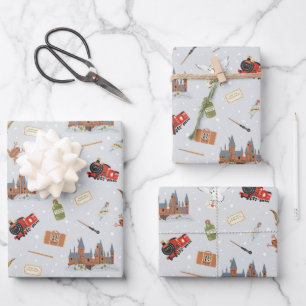 Harry Potter Cartoon Hogwarts Patroon Inpakpapier Vel