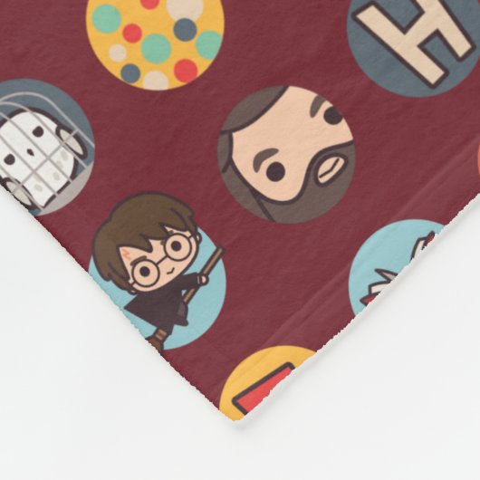 Harry Potter Cartoon Icons Pattern Fleece Deken (Hoek)