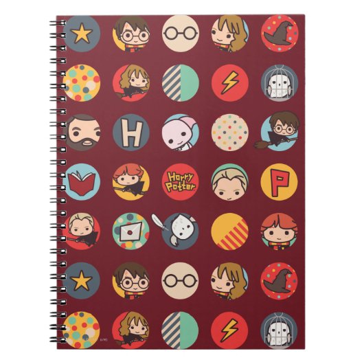 Harry Potter Cartoon Icons Pattern Notitieboek (Voorkant)