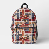 Harry Potter Cartoon Scenes Pattern Bedrukte Rugzak (Voorkant)