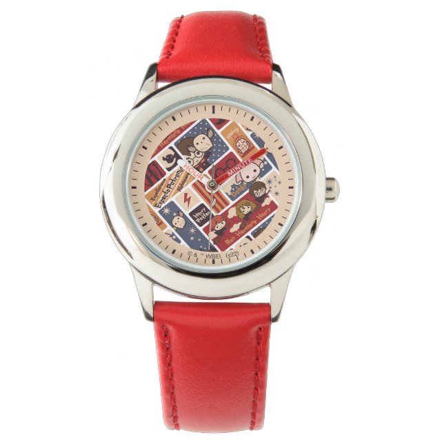 Harry Potter Cartoon Scenes Pattern Horloge (Voorkant)