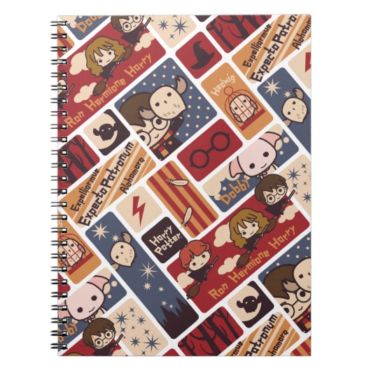 Harry Potter Cartoon Scenes Pattern Notitieboek (Voorkant)