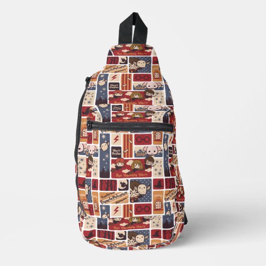 Harry Potter Cartoon Scenes Pattern Sling Bag (Voorkant)