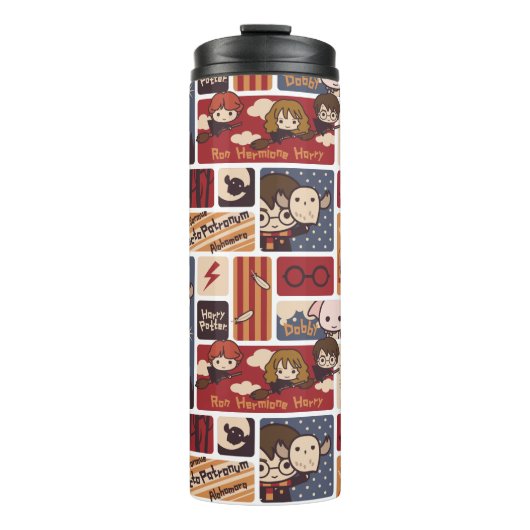 Harry Potter Cartoon Scenes Pattern Thermosbeker (Voorkant)
