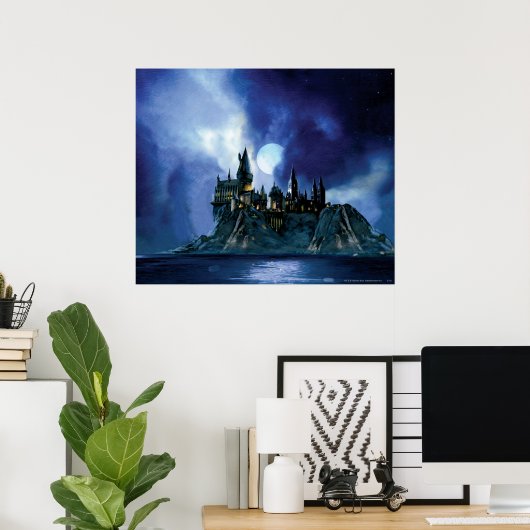 Harry Potter Castle | Hogwarts 's nachts Poster (Thuiskantoor)